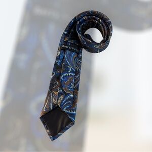 Barry Wang Blue Paisley Men's Tie